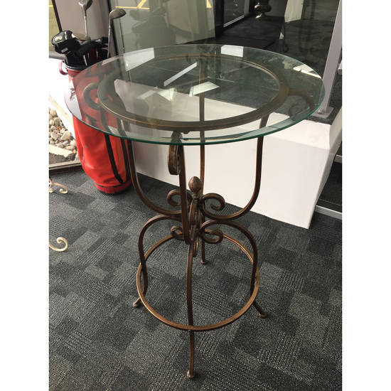 Table - Round Iron - Glass Top
